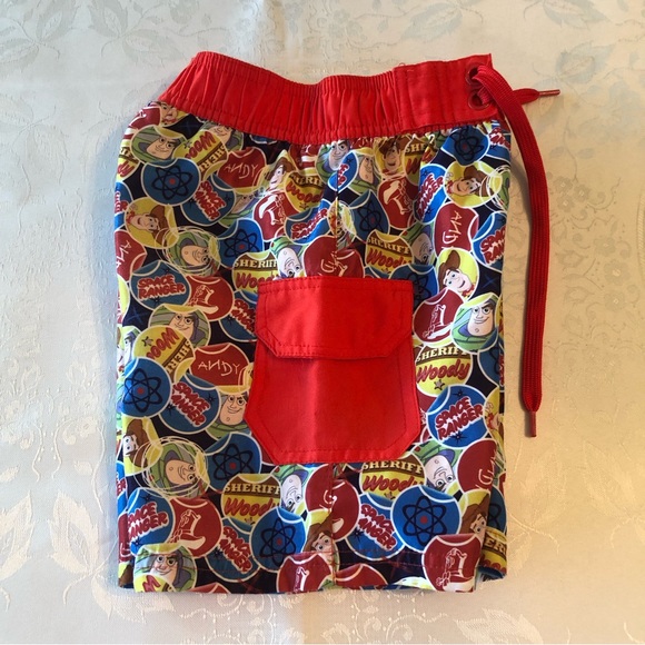 Disney Toy Story Boys Size 3 Red Swimming Trunks Baiting Shorts Mesh Lining - Picture 9 of 16